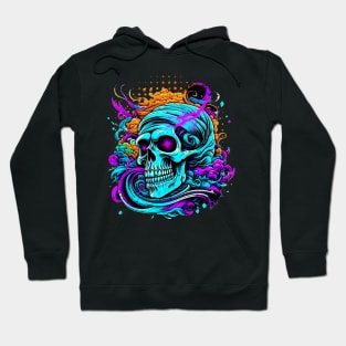 Colorful Smiling Grin Skull Face Hoodie